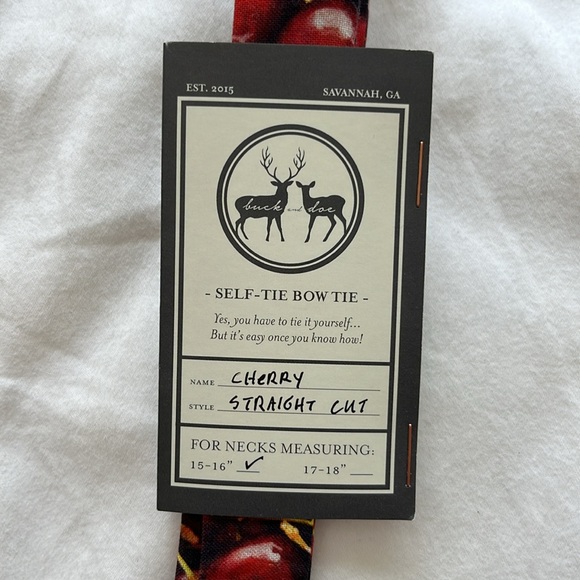 Cherry Bow Tie - Picture 2 of 3